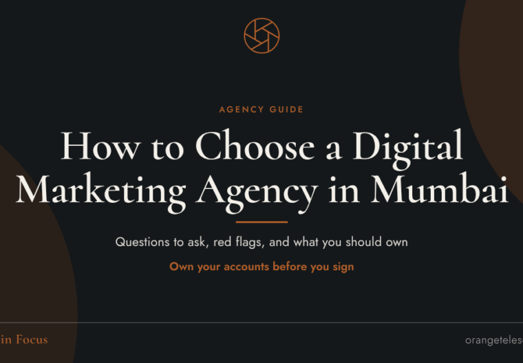 How to choose a digital marketing agency in Mumbai, guide banner by Orange Telescope