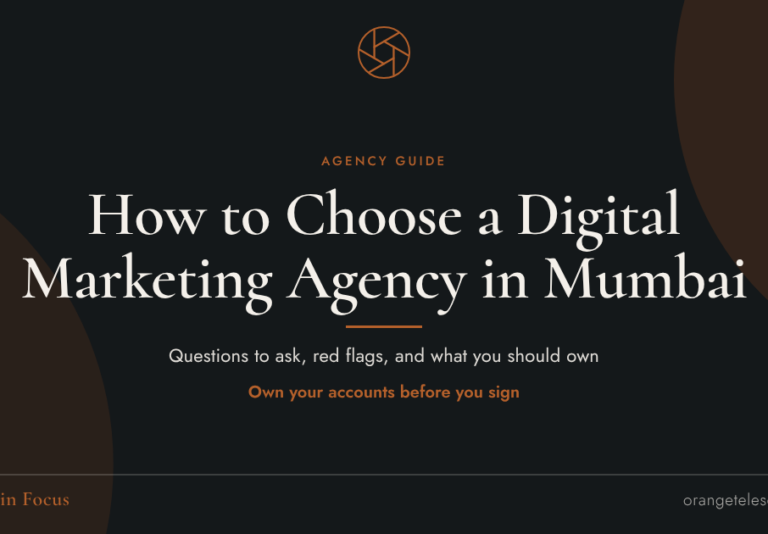 How to choose a digital marketing agency in Mumbai, guide banner by Orange Telescope