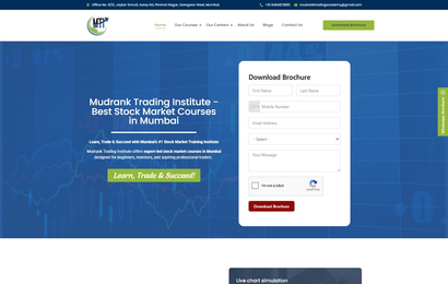 Mudrank Trading Institute website designed and developed by Orange Telescope