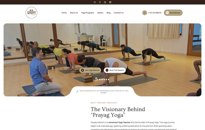 Prayag Yoga website designed and developed by Orange Telescope